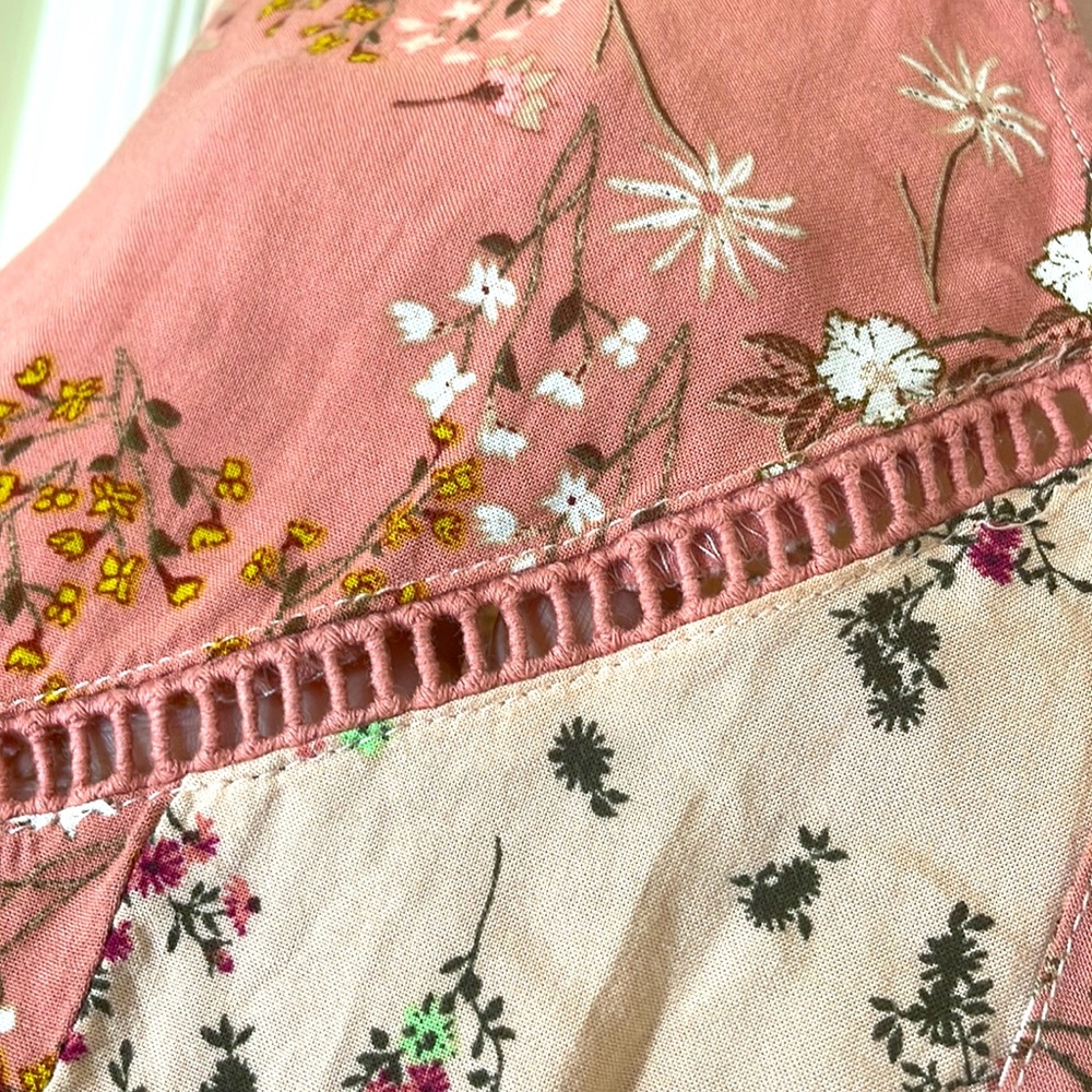 SUMMER SALE🔥🔥 Cute Bohemian Summer Peach Floral Dress Size Medium - Picture 5 of 7
